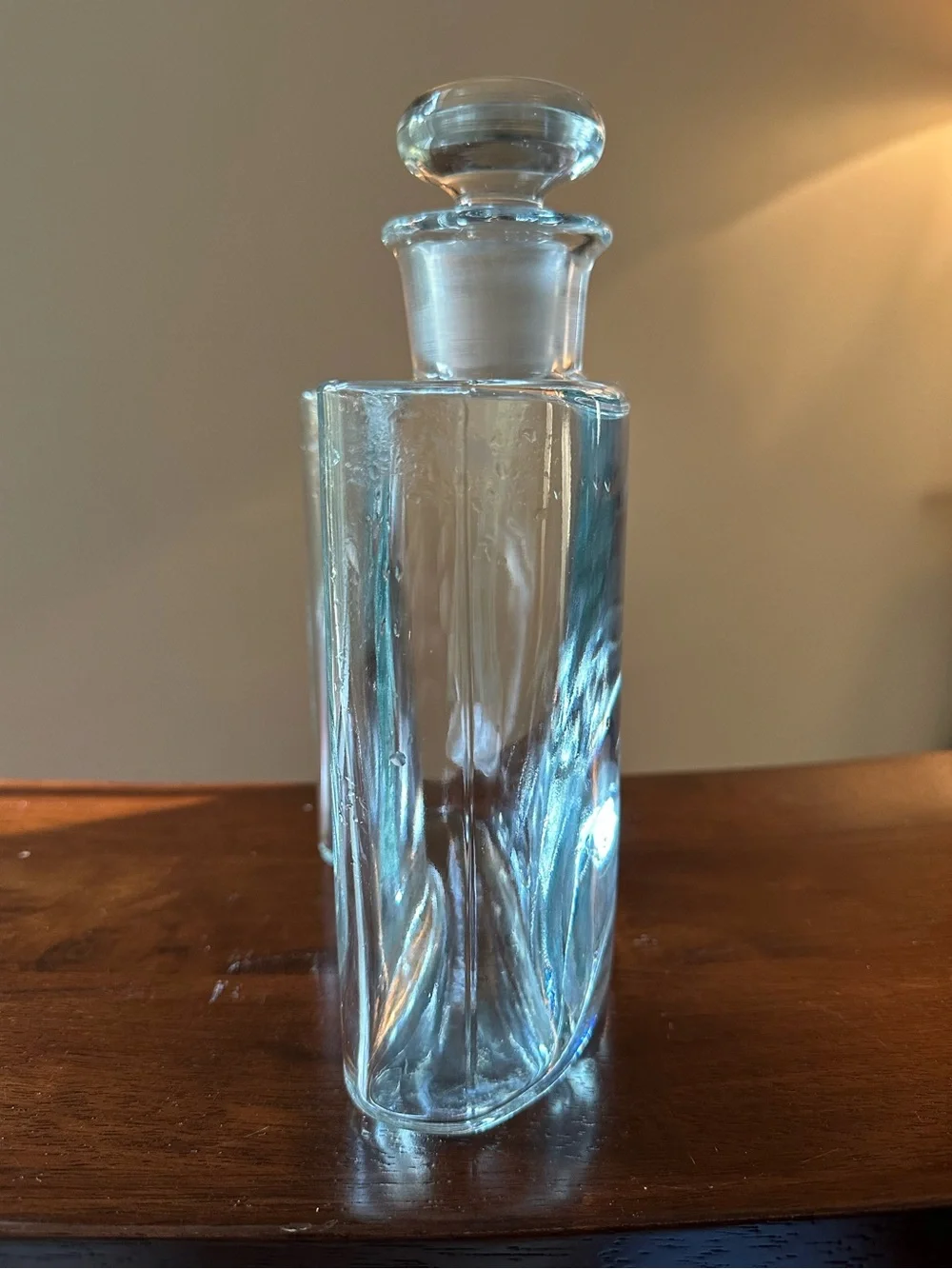 Crate & Barrel • large decanter • glass • heavyweight